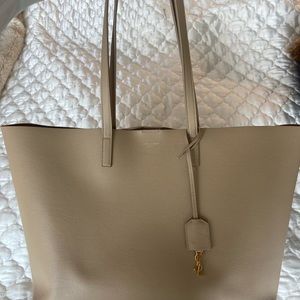 Yves Saint Laurent east west shopping tote bag in beige